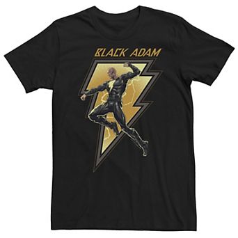 Big & Tall Black Adam Bolt Thunderbolt Logo Tee