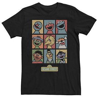Big & Tall Sesame Street Puppets Grid Poster Tee