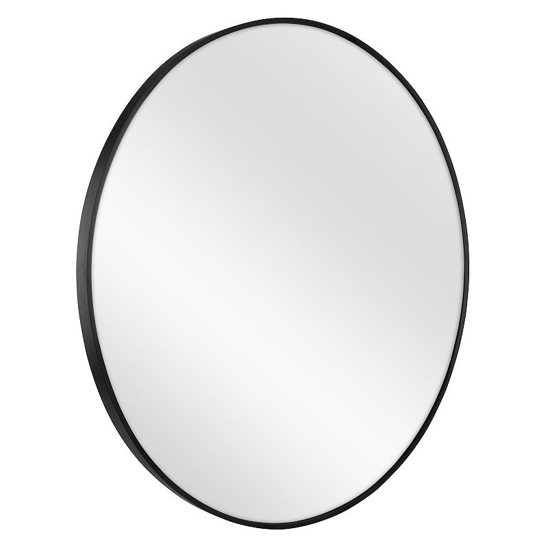 Wallbeyond Round Modern Mirror, Black, 24X24