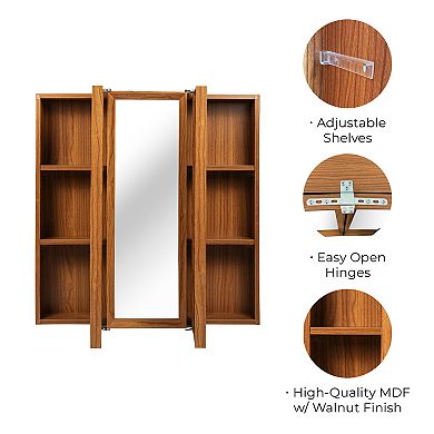 WallBeyond Three Door Medicine Cabinet Wall Mirror