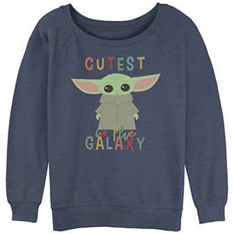 Juniors' Star Wars: The Mandalorian Grogu "Cutest In The Galaxy" Slouchy Graphic Sweatshirt