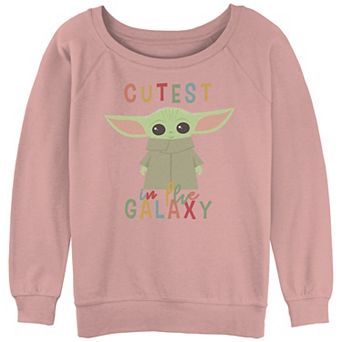 Juniors' Star Wars: The Mandalorian Grogu "Cutest In The Galaxy" Slouchy Graphic Sweatshirt