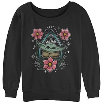Juniors' Star Wars Planchette Grogu Portrait Slouchy Graphic Sweatshirt