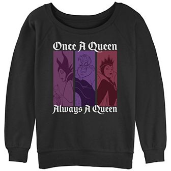 Disney's Villains Juniors' "Once A Queen Always A Queen" Slouchy Graphic Sweatshirt
