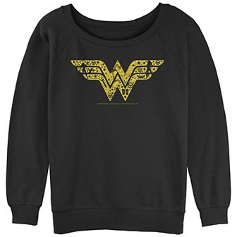 Juniors' DC Comics: Wonder Woman Logo Slouchy Graphic Sweatshirt