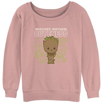 Juniors' Marvel Guardians of the Galaxy Groot "Mischief, Mayhem, Cuteness" Terry Graphic Sweatshirt