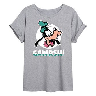 Disney's Mickey and Friends Juniors' Goofy Gawrsh Oversized Graphic Tee