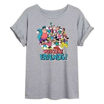 Disney's Mickey and Friends Juniors' Friends Oversized Graphic Tee