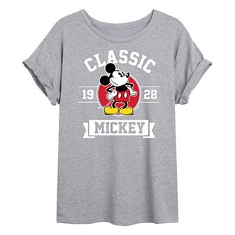 Disney's Mickey Mouse Juniors' Classic Mickey Oversized Graphic Tee