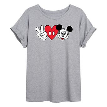 Disney's Mickey Mouse Juniors' Love Mickey Oversized Graphic Tee