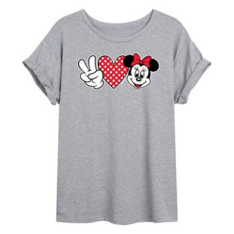 Disney's Minnie Mouse Juniors' Love Minnie Oversized Graphic Tee