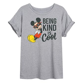 Disney's Mickey Mouse Juniors' Mickey Kind Oversized Graphic Tee