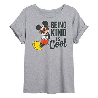 Disney's Mickey Mouse Juniors' Mickey Kind Oversized Graphic Tee