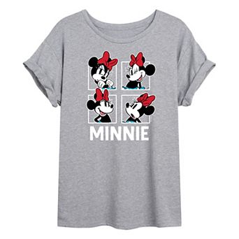 Disney's Minnie Mouse Juniors' Minnie Grid Oversized Graphic Tee