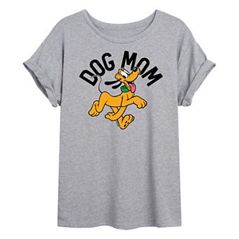 Disney's Mickey and Friends Juniors' Pluto Dog Mom Oversized Graphic Tee