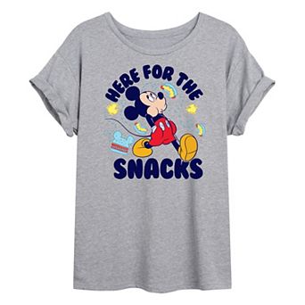 Disney's Mickey Mouse Juniors' Mickey Snacks Oversized Graphic Tee