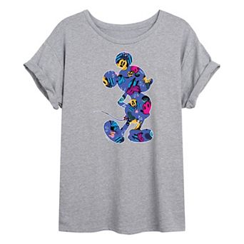 Disney's Mickey Mouse Juniors' Fill Oversized Tee