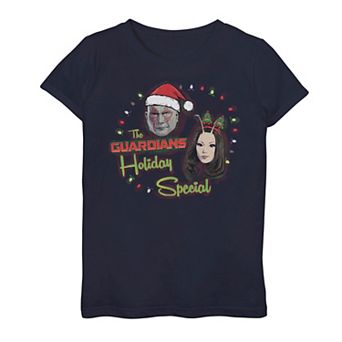 Girls 7-16 Marvel Guardians Of The Galaxy Holiday Special Mantis And Drax Tee