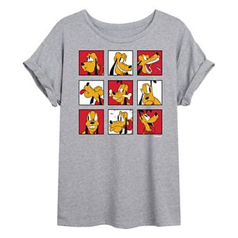 Disney's Mickey Mouse Juniors' Pluto Grid Oversized Tee