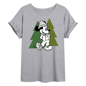 Disney's Mickey Mouse Juniors' Mickey Trees Oversized Tee