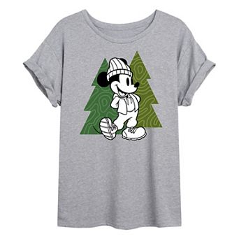 Disney's Mickey Mouse Juniors' Mickey Trees Oversized Tee