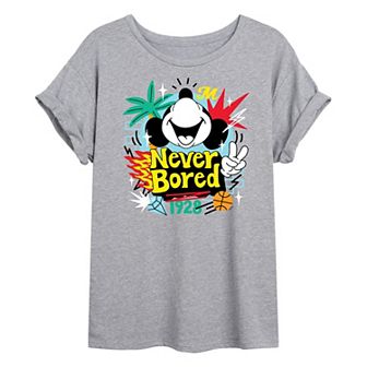 Disney's Mickey Mouse Juniors' Mickey Bored Oversized Tee