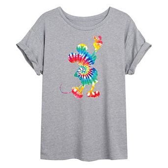 Disney's Mickey Mouse Juniors' Mickey Tie Dye Oversized Tee