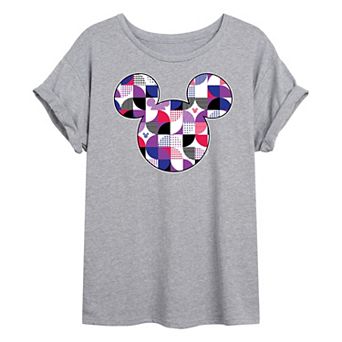 Disney's Mickey Mouse Juniors' Mickey Geo Oversized Tee