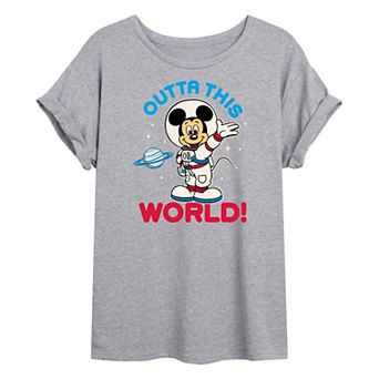 Disney's Mickey Mouse Juniors' Mickey World Oversized Tee