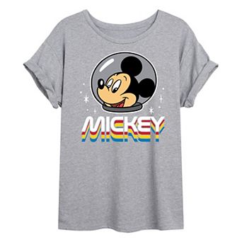 Disney's Mickey Mouse Juniors' Retro Mickey Oversized Tee