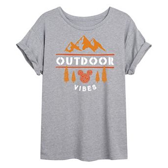 Disney's Mickey Mouse Juniors' Outdoor Vibes Oversized Tee