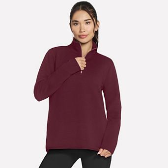 Women's Skechers® Go Walk® Ottoman Cozy Fit 1/4 Zip Pullover