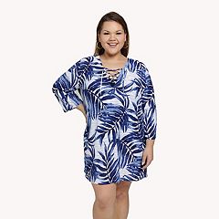 Plus Size A Shore Fit Kofi Mesh Fit 4 All Solutions Drawstring Swim Coverup