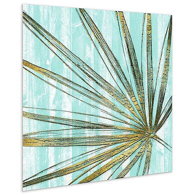 Empire Art Direct Beach Frond in Gold II Frameless Wall Art