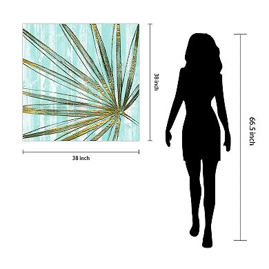 Empire Art Direct Beach Frond in Gold II Frameless Wall Art