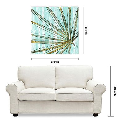 Empire Art Direct Beach Frond in Gold II Frameless Wall Art