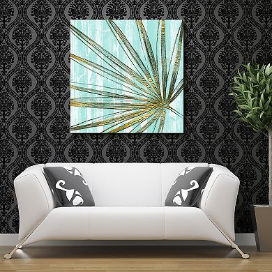 Empire Art Direct Beach Frond in Gold II Frameless Wall Art