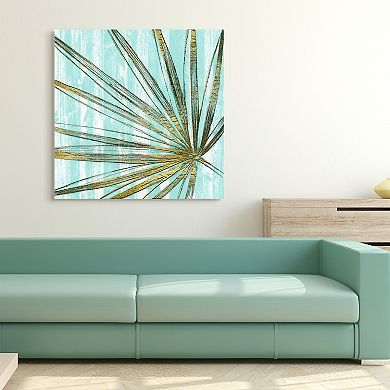 Empire Art Direct Beach Frond in Gold II Frameless Wall Art