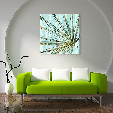Empire Art Direct Beach Frond in Gold II Frameless Wall Art