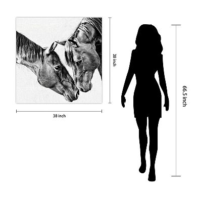 Empire Art Direct Kindred Colts Tempered Frameless Glass Wall Art