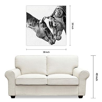 Empire Art Direct Kindred Colts Tempered Frameless Glass Wall Art