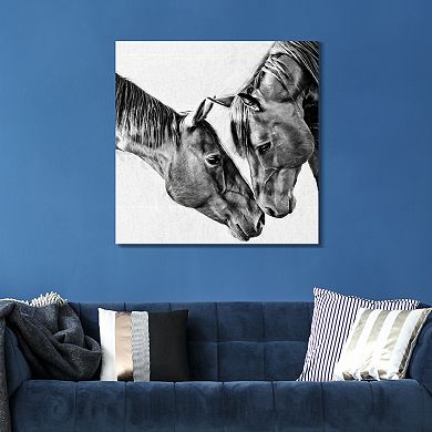 Empire Art Direct Kindred Colts Tempered Frameless Glass Wall Art