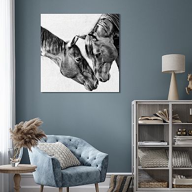 Empire Art Direct Kindred Colts Tempered Frameless Glass Wall Art