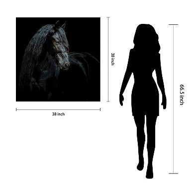 Empire Art Direct Black Equine Attraction Frameless Wall Art
