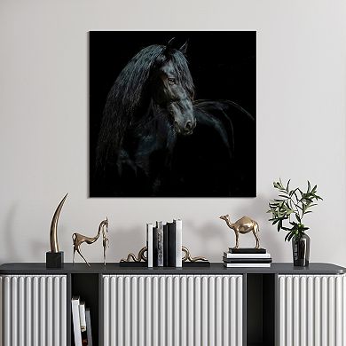 Empire Art Direct Black Equine Attraction Frameless Wall Art