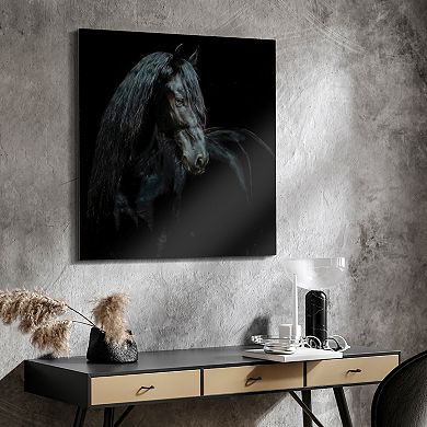 Empire Art Direct Black Equine Attraction Frameless Wall Art