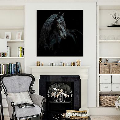 Empire Art Direct Black Equine Attraction Frameless Wall Art