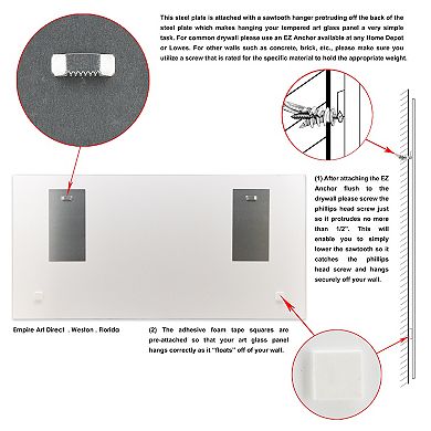 Empire Art Direct Spiral Tempered Frameless Glass Wall Art