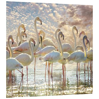 Empire Art Direct Flamingo Flair Tempered Frameless Glass Wall Art