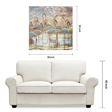 Empire Art Direct Flamingo Flair Tempered Frameless Glass Wall Art